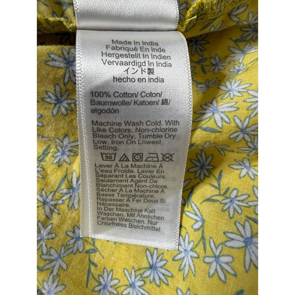 J.Crew Yellow Spring Top Flutter Sleeve Cotton XL Cottagecore - Picture 6 of 6